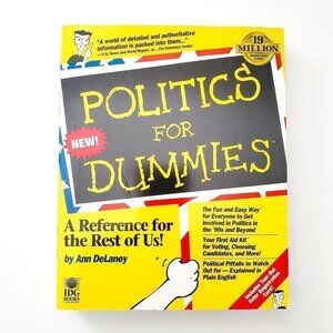 Vintage 90s Politics For Dummies By Ann DeLaney Paperback VGUC